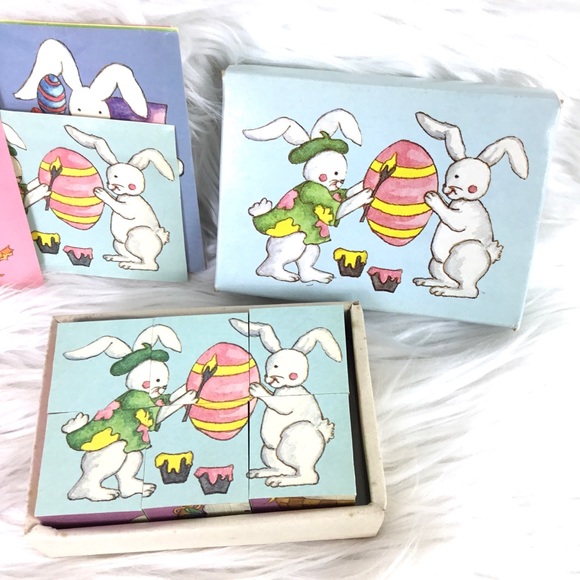 Vintage Lillian Vernon Easter Wood Blocks 1990 - Picture 4 of 6